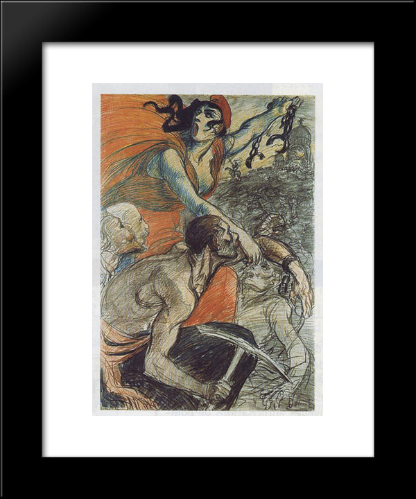 Laliberatrice 20x24 Black Modern Wood Framed Art Print Poster by Steinlen, Theophile