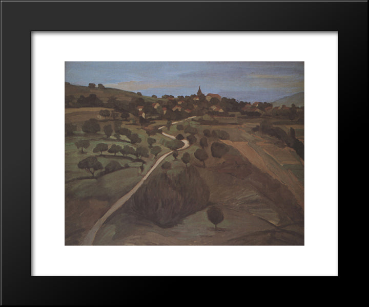 Landscape Of Belmont 20x24 Black Modern Wood Framed Art Print Poster by Steinlen, Theophile