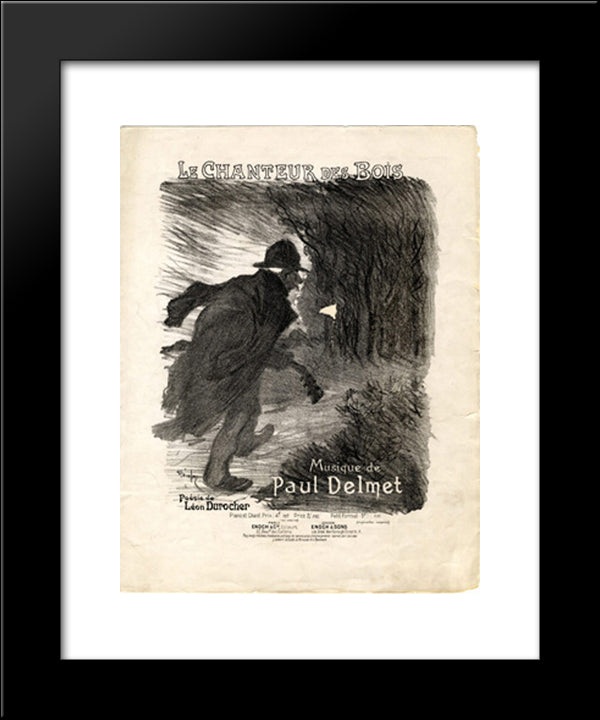 Le Chanteur Des Bois 20x24 Black Modern Wood Framed Art Print Poster by Steinlen, Theophile