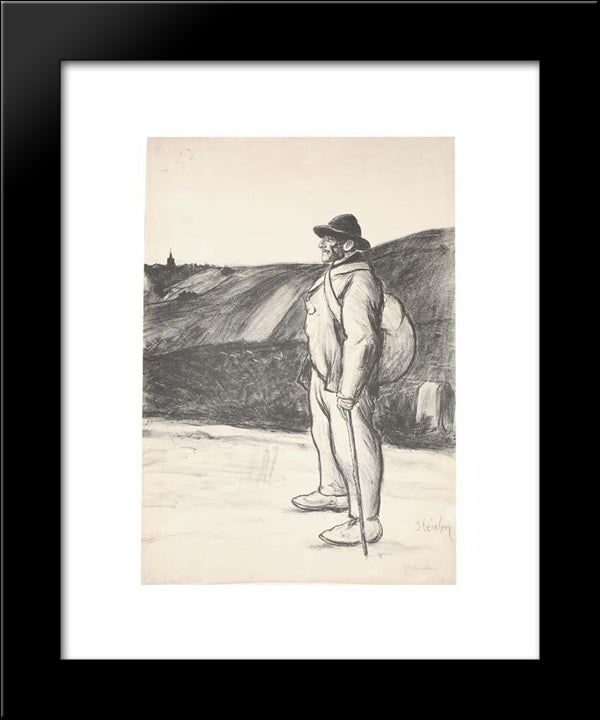 Le Chemineau 20x24 Black Modern Wood Framed Art Print Poster by Steinlen, Theophile