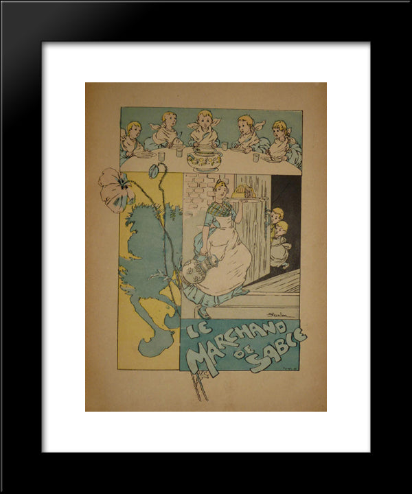 Le Marchand De Sable 20x24 Black Modern Wood Framed Art Print Poster by Steinlen, Theophile
