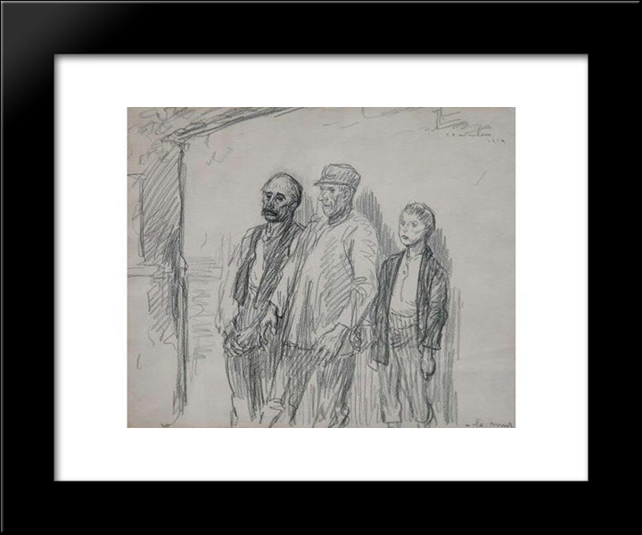 Le Mur 20x24 Black Modern Wood Framed Art Print Poster by Steinlen, Theophile