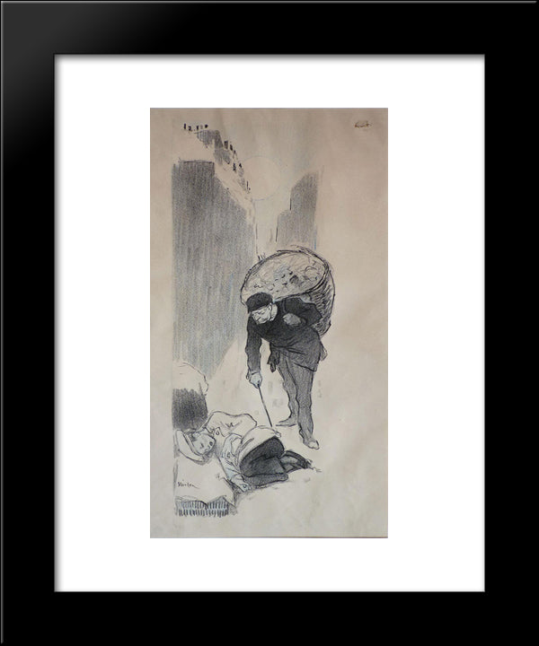 Le Petit Mitron 20x24 Black Modern Wood Framed Art Print Poster by Steinlen, Theophile
