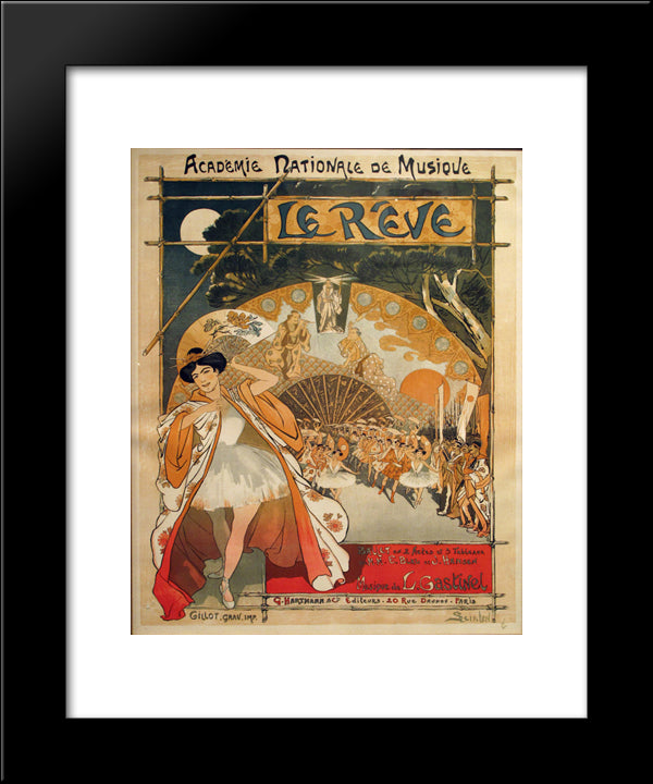Le Reve 20x24 Black Modern Wood Framed Art Print Poster by Steinlen, Theophile