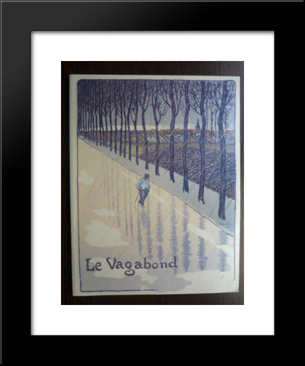 Le Vagabond 20x24 Black Modern Wood Framed Art Print Poster by Steinlen, Theophile
