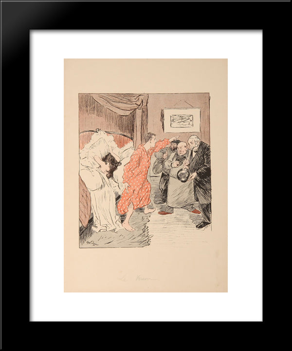 Le Verrou 20x24 Black Modern Wood Framed Art Print Poster by Steinlen, Theophile