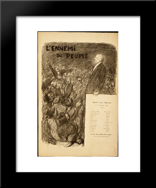 L'Ennemi Du Peuple 20x24 Black Modern Wood Framed Art Print Poster by Steinlen, Theophile
