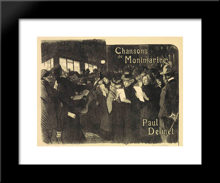 Les Chanteurs Des Rues 20x24 Black Modern Wood Framed Art Print Poster by Steinlen, Theophile