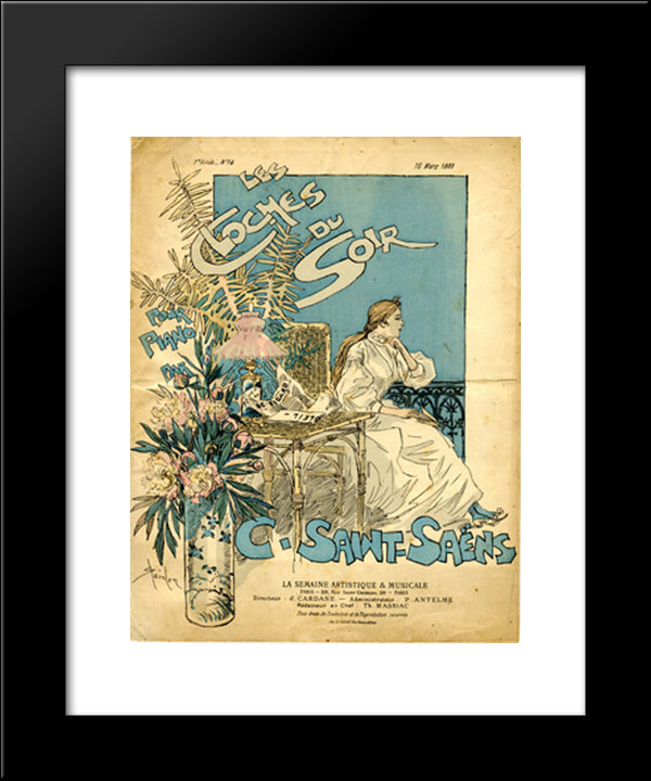 Les Cloches Du Soir 20x24 Black Modern Wood Framed Art Print Poster by Steinlen, Theophile