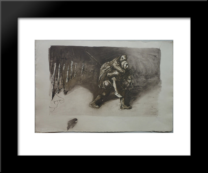 Les Deux Amis 20x24 Black Modern Wood Framed Art Print Poster by Steinlen, Theophile