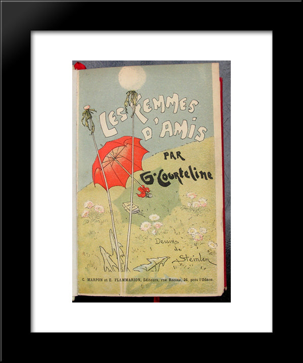 Les Femmes D'Amis 20x24 Black Modern Wood Framed Art Print Poster by Steinlen, Theophile
