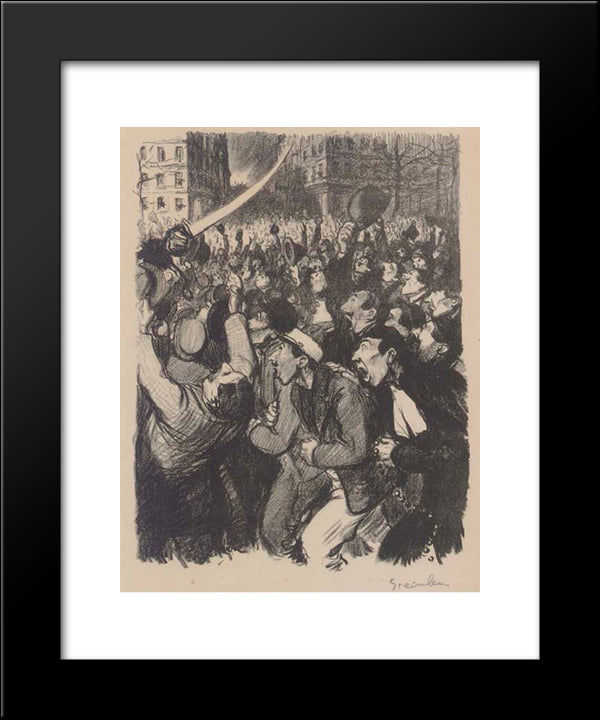 Les Moutons De Boisdeffre 20x24 Black Modern Wood Framed Art Print Poster by Steinlen, Theophile
