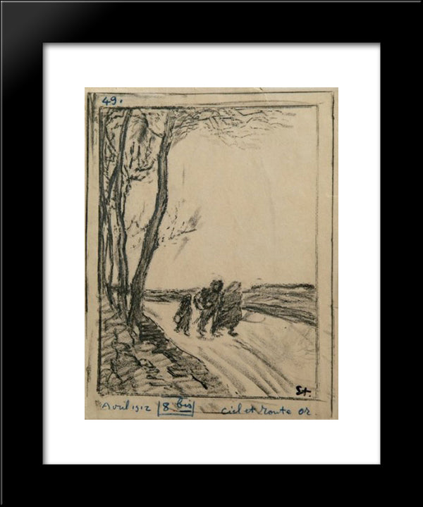 Les Trimardeurs 20x24 Black Modern Wood Framed Art Print Poster by Steinlen, Theophile
