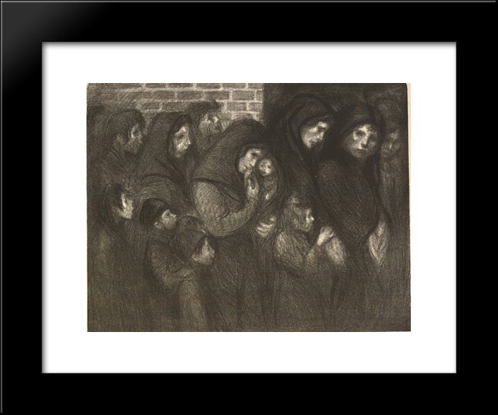 Les Veuves De Courrieres 20x24 Black Modern Wood Framed Art Print Poster by Steinlen, Theophile