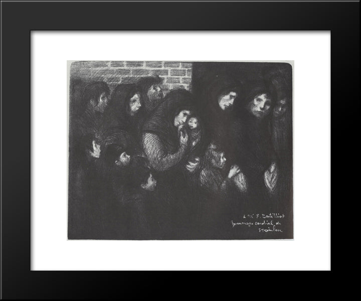 Les Veuves De Courrieres 20x24 Black Modern Wood Framed Art Print Poster by Steinlen, Theophile