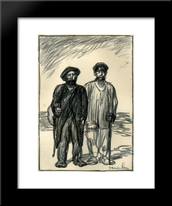 Les-Deux 20x24 Black Modern Wood Framed Art Print Poster by Steinlen, Theophile