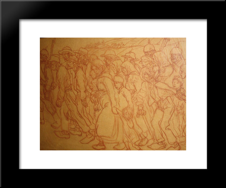Les-Otages-Civil 20x24 Black Modern Wood Framed Art Print Poster by Steinlen, Theophile