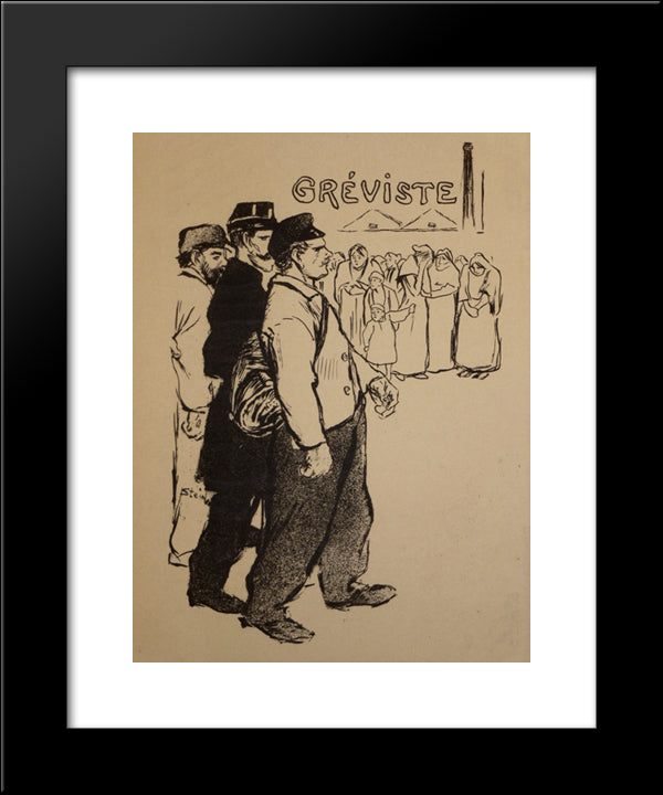 Lettre D'Un Greviste 20x24 Black Modern Wood Framed Art Print Poster by Steinlen, Theophile