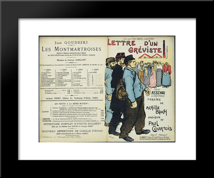 Lettre D'Un Greviste 20x24 Black Modern Wood Framed Art Print Poster by Steinlen, Theophile