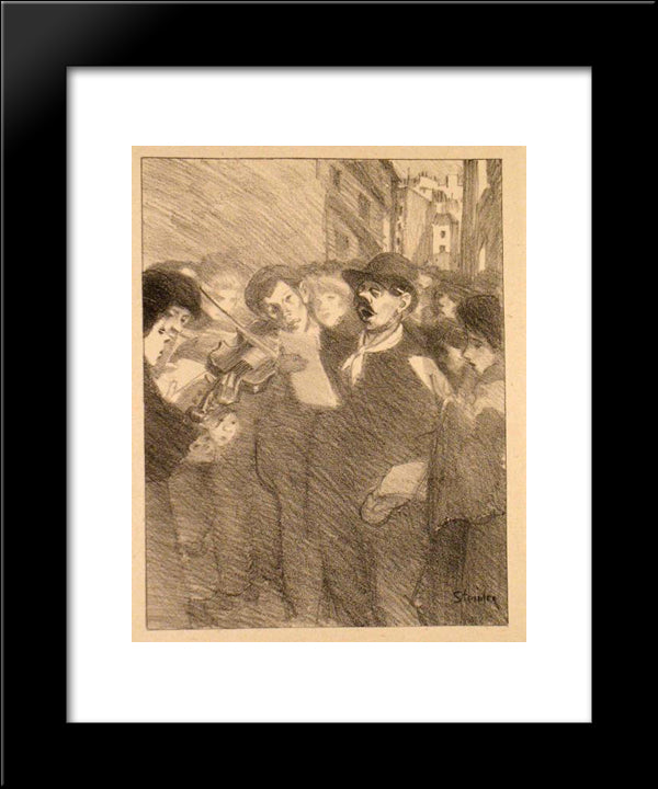 L'Ile Des Baisers 20x24 Black Modern Wood Framed Art Print Poster by Steinlen, Theophile