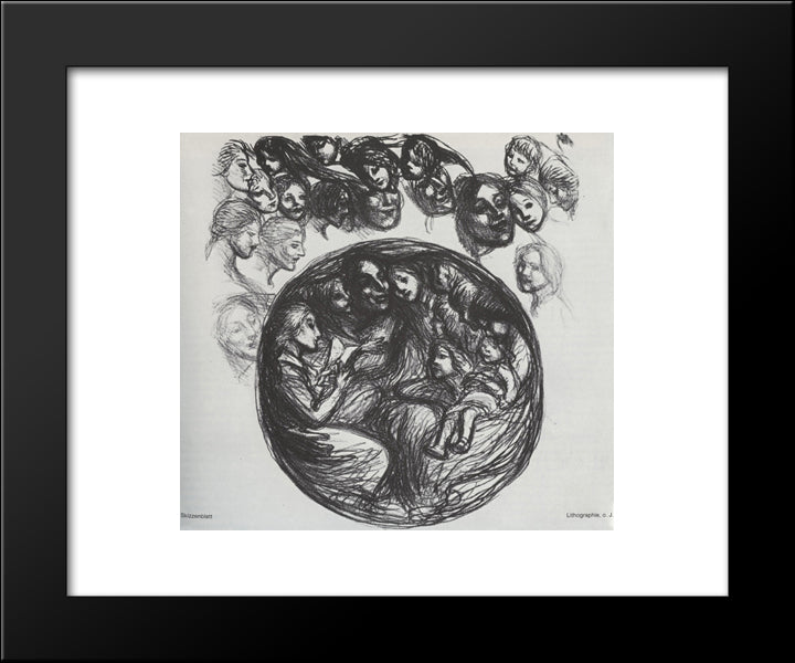 L'Orphelinat Des Arts 20x24 Black Modern Wood Framed Art Print Poster by Steinlen, Theophile
