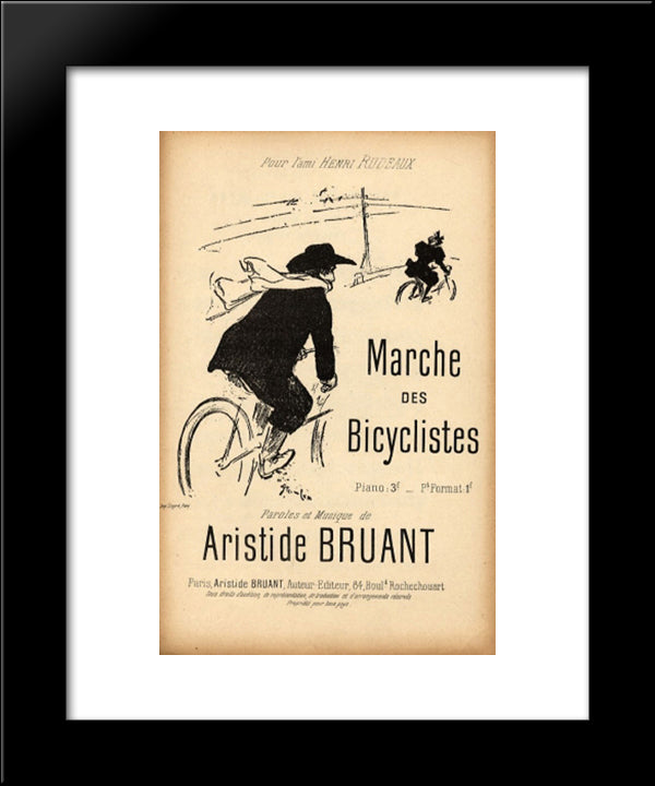 Marche Des Bicyclistes 20x24 Black Modern Wood Framed Art Print Poster by Steinlen, Theophile