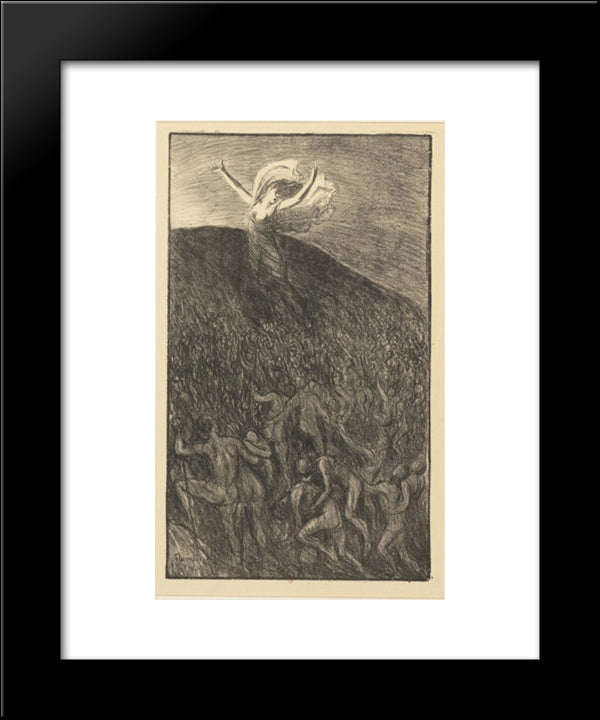 Marche Vers La Lumiere 20x24 Black Modern Wood Framed Art Print Poster by Steinlen, Theophile