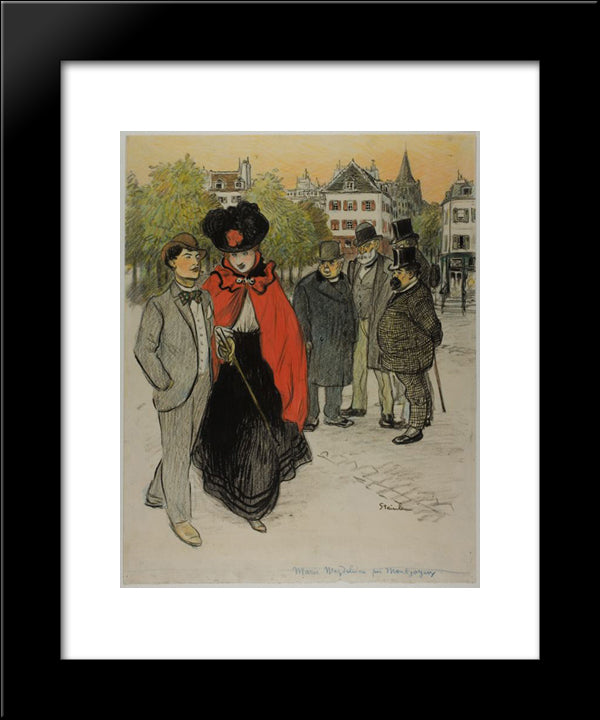 Marie-Magdeleine 20x24 Black Modern Wood Framed Art Print Poster by Steinlen, Theophile