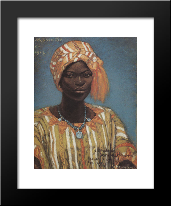 Massaida 20x24 Black Modern Wood Framed Art Print Poster by Steinlen, Theophile