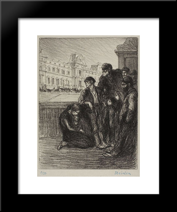 Misere Et Splendeur 20x24 Black Modern Wood Framed Art Print Poster by Steinlen, Theophile