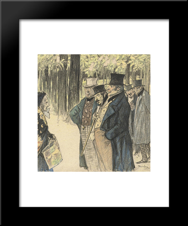Mon Oncle Hilaire 20x24 Black Modern Wood Framed Art Print Poster by Steinlen, Theophile