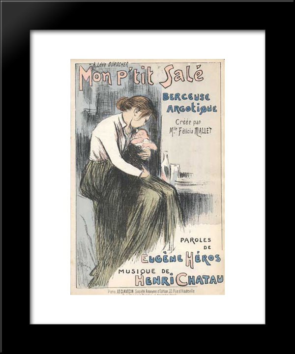 Mon Petit Sale 20x24 Black Modern Wood Framed Art Print Poster by Steinlen, Theophile