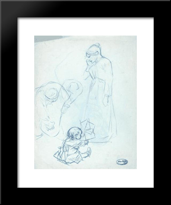 Moving-Day 20x24 Black Modern Wood Framed Art Print Poster by Steinlen, Theophile