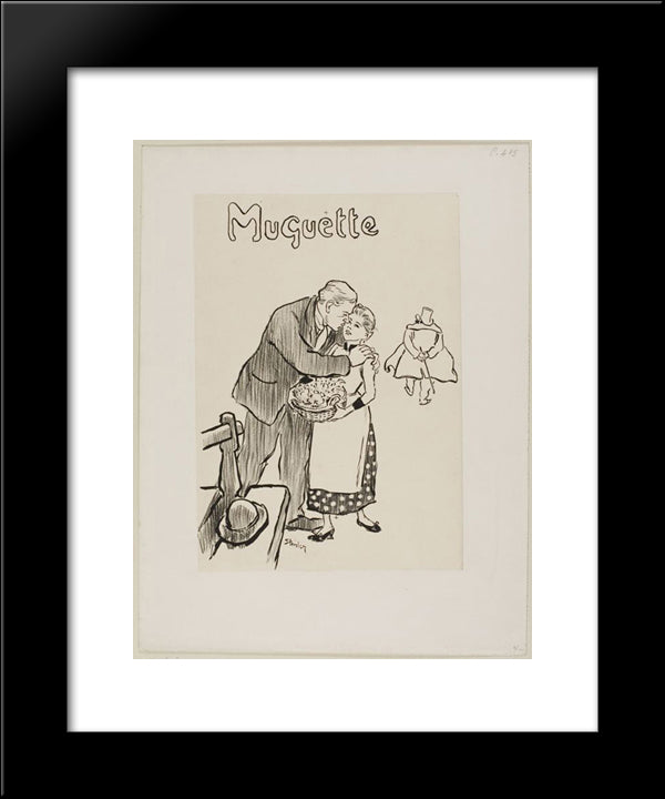 Muguette 20x24 Black Modern Wood Framed Art Print Poster by Steinlen, Theophile