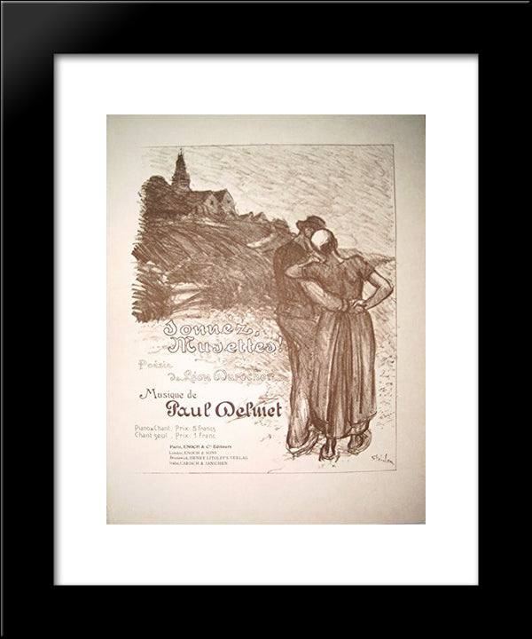 Musettes-Gross 20x24 Black Modern Wood Framed Art Print Poster by Steinlen, Theophile