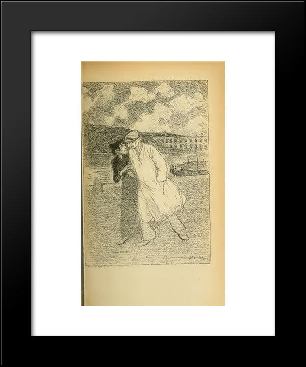 Nocturne Rouge 20x24 Black Modern Wood Framed Art Print Poster by Steinlen, Theophile