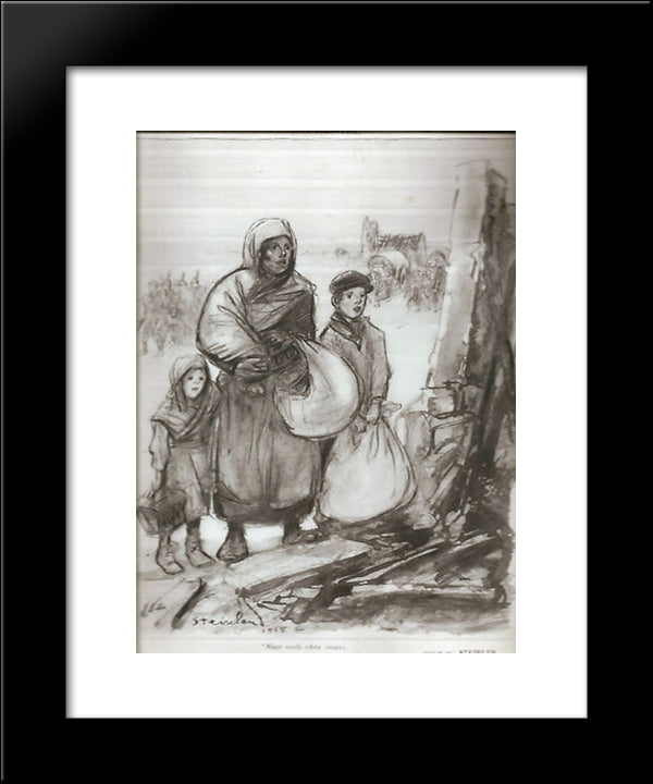 Nous Voila Chez Nous 20x24 Black Modern Wood Framed Art Print Poster by Steinlen, Theophile