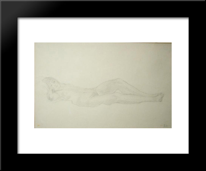 Nude Pencil 20x24 Black Modern Wood Framed Art Print Poster by Steinlen, Theophile