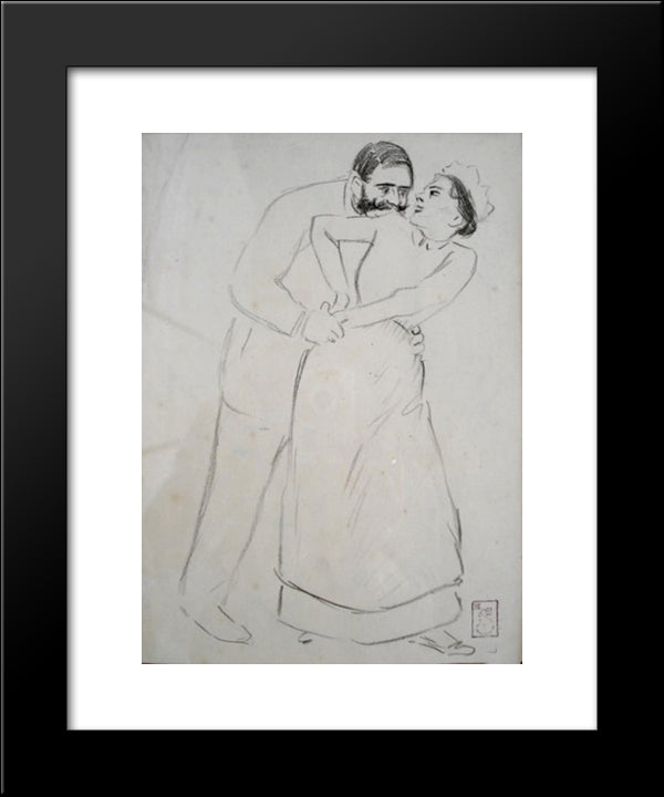 Oh My God, If We Saw Mrs. 20x24 Black Modern Wood Framed Art Print Poster by Steinlen, Theophile