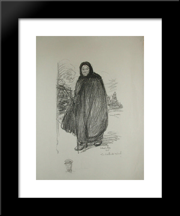 Old Woman 20x24 Black Modern Wood Framed Art Print Poster by Steinlen, Theophile
