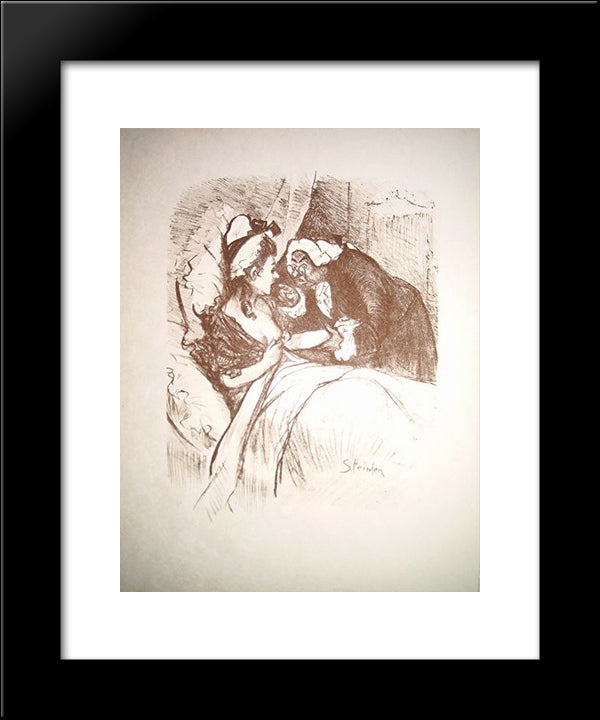 Patient And Doctor 20x24 Black Modern Wood Framed Art Print Poster by Steinlen, Theophile