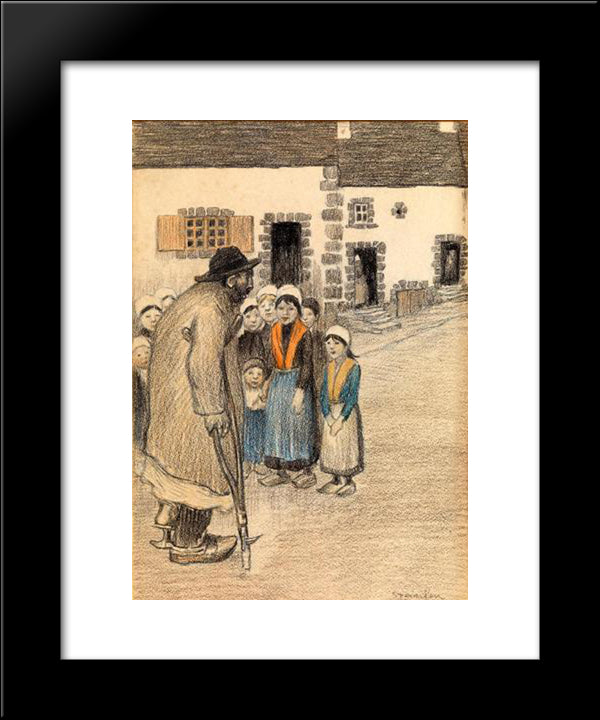 Pauvre Aveugle 20x24 Black Modern Wood Framed Art Print Poster by Steinlen, Theophile