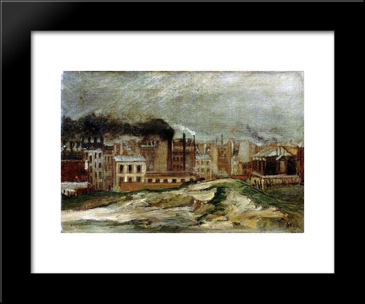 Paysage D'Usines 20x24 Black Modern Wood Framed Art Print Poster by Steinlen, Theophile