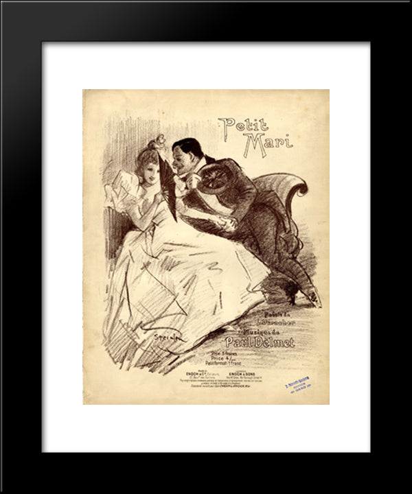 Petit Mari 20x24 Black Modern Wood Framed Art Print Poster by Steinlen, Theophile