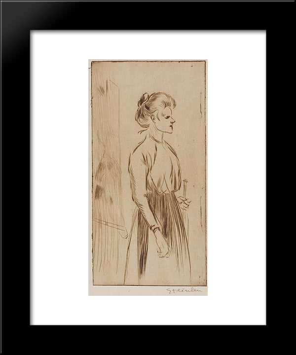 Pierreuse 20x24 Black Modern Wood Framed Art Print Poster by Steinlen, Theophile