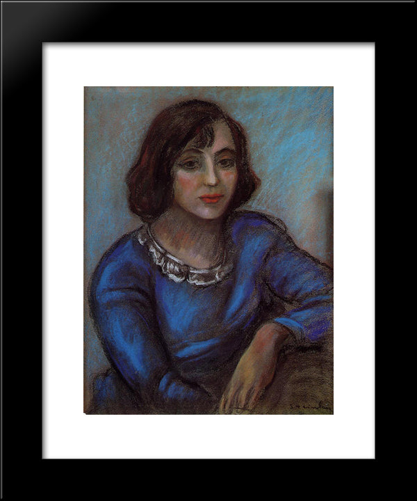 Portrait Of A Young Woman 20x24 Black Modern Wood Framed Art Print Poster by Steinlen, Theophile