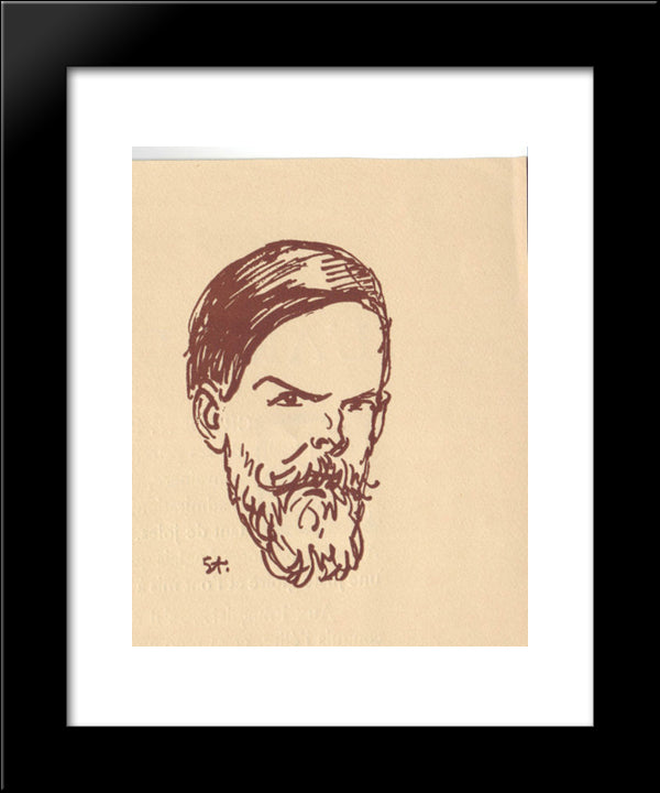Portrait Of Frank Brangwyn 20x24 Black Modern Wood Framed Art Print Poster by Steinlen, Theophile