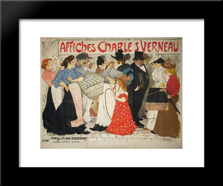 Poster For Charles Verneau 20x24 Black Modern Wood Framed Art Print Poster by Steinlen, Theophile