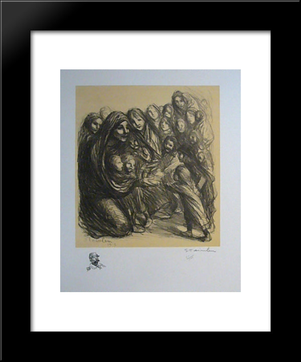 Pour Les Fillettes Des Soldats Tombes Au Champ D'Honneur 20x24 Black Modern Wood Framed Art Print Poster by Steinlen, Theophile