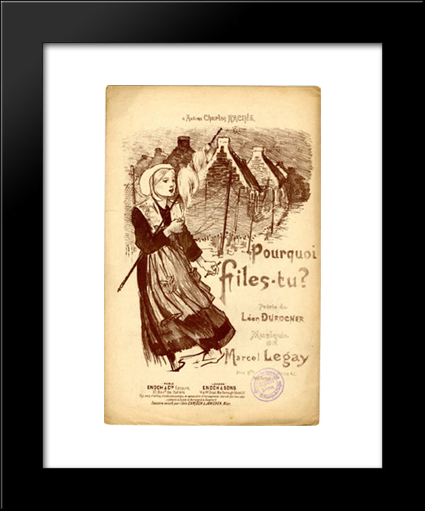 Pourquoi Files-Tu 20x24 Black Modern Wood Framed Art Print Poster by Steinlen, Theophile